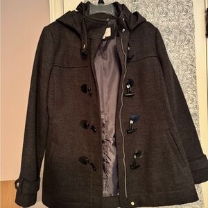 BCBGeneration Charcoal Coat with Chain Detail